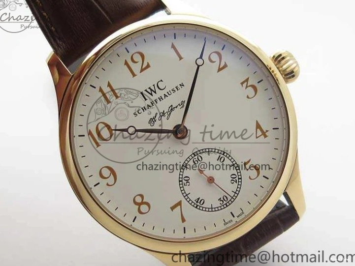 MIROTIME 0318 Effortless Portuguese Fa Jones IW544201 RG GSF 1:1 Best Edition White Dial On Leather Strap 7228